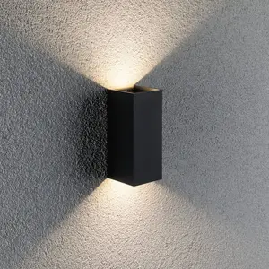 Paulmann Flame Außenwandlampe 2fl 15,5cm anthrazit