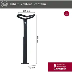 Paulmann LED-Sensor-Wegeleuchte Alara, anthrazit, 67 cm IP44