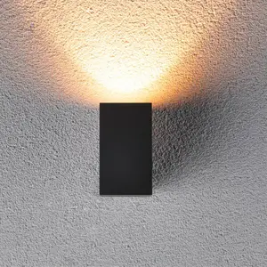 Paulmann LED-Außenwandlampe Flame, schwarz, Höhe 8 cm, IP44