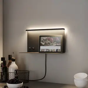 Paulmann LED-Wandlampe Jarina schwarz 35 cm Ablage USB-Port günstig