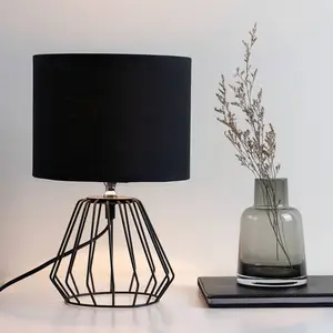 Pauleen Tischlampe Shiny Diamond, schwarz, Stoff, 32 cm, E27 günstig