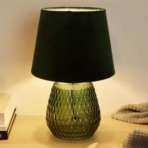 PauleenCrystal Velours Tischlampe mit Glasfuß günstig