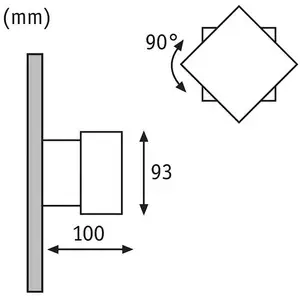 Paulmann Cybo LED-Außenwandleuchte, 2.700 K, 10x10 cm, grau