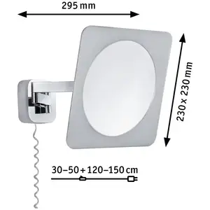 Paulmann LED-Wandspiegel Bela, chrom, IP44, Stecker günstig