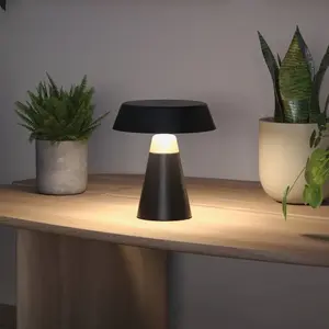 Paulmann LED-Akku-Tischlampe Lirox, schwarz/beige 20 cm IP44