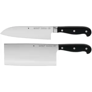 WMF 1896029992 Spitzenklasse Plus Asia Messerset 2-tlg, 2 Küchenmesser, Küchenmesser, Schwarz, Silber
