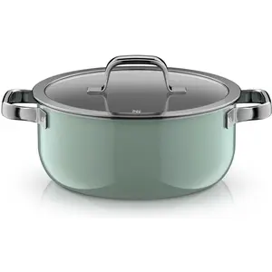 WMF Fusiontec Mineral Pro, Bratentopf mit Deckel, 24 cm, Eucalyptus Haze, Pfanne + Kochtopf, Grün