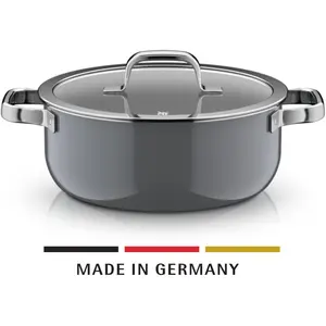 WMF Fusiontec Mineral Pro, Bratentopf mit Decke, 24 cm, Platinum 122545
