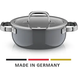 WMF Fusiontec Mineral Pro, Bratentopf mit Deckel, 20 cm, Platinum 1225...