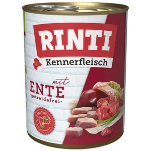 Rinti Kennerfleisch mit Ente 800 g - 12 Stück, Nassfutter für: Hund
