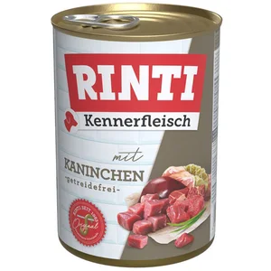 Rinti Kennerfleisch Kaninchen 400 g - 12 Stück, Nassfutter für: Hund
