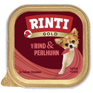 Rinti Gold Mini mit Rind & Perlhuhn 100 g - 16 Stück, Nassfutter für: ...