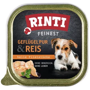 Rinti Feinest Geflügel Pur & Reis 150 g - 11 Stück, Nassfutter für: Hu...