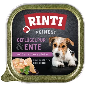 Rinti Feinest Geflügel Pur & Ente 150 g - 11 Stück, Nassfutter für: Hu...