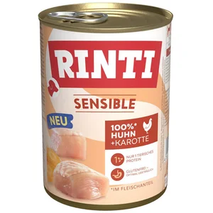 Rinti Sensible mit Huhn + Karotte 400 g - 12 Stück, Nassfutter für: Hu...