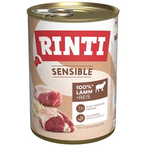 Rinti Sensible mit Lamm + Reis 400 g - 12 Stück, Nassfutter für: Hund