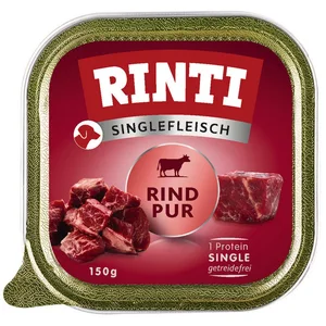 Rinti Singlefleisch Rind Pur 150 g - 10 Stück, Nassfutter für: Hund