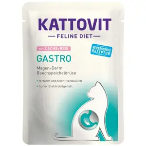 Kattovit Feline Diet Gastro Lachs Mit Reis Nassfutter Für Katzen 85g