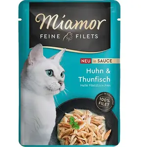 Miamor Feine Hähnchenfilets Mit Thunfischsauce Nassfutter Für Katzen 1...