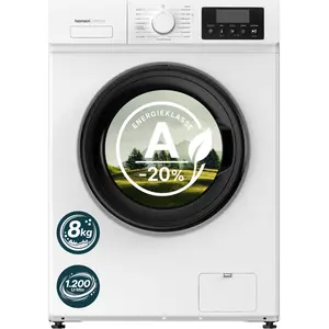 homeX Waschmaschine Frontlader 8 kg weiß: 1200 U/min, Dampffunktion, I...