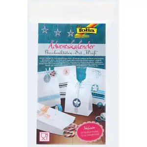 folia Adventskalender "Papiertüten blanko" weiß