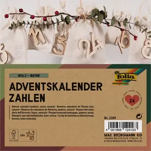 folia 2209 Adventskalender-Holzzahlen natur günstig