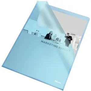 Leitz, Mappe, Esselte Sichthüllen Standard, DIN A4, PP, blau, 0,12 mm oben und seitlich offen, dokumentenecht, mit (A4, 100x) günstig