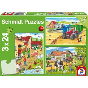 Schmidt Spiele Kinderpuzzle: Auf dem Bauernhof - 3 Motive mit je 24 Teilen für Kinder ab 3 Jahre (56216) günstig