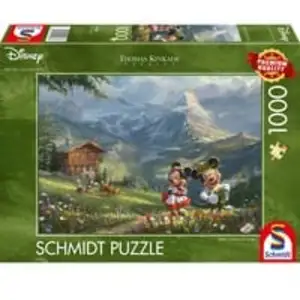 Thomas Kinkade Studios: Disney - Mickey & Minnie in den Alpen, Puzzle