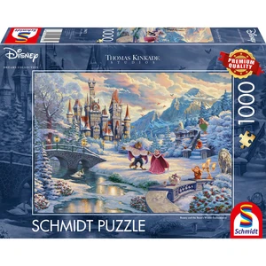 Schmidt Spiele Erwachsenenpuzzle - Thomas Kinkade: Disney Die Schöne und das Biest, Zauberhafter Winterabend Limited Christmas Edition 1000 Teile günstig