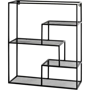 HAKU Wandregal Hängeregal, Wandboard, rechteckig - aus Metall Schwarz - B/T/H 50/18/60 cm günstig