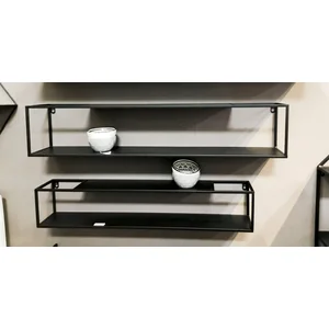 HAKU Wandregal Hängeregal, Wandboard, Set, rechteckig - aus Metall Schwarz - B/T/H 75/14/14 und 85/17/17 cm günstig