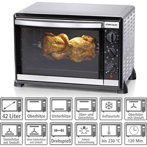 Rommelsbacher Back & Grill Ofen BG 1805/E, 42 Liter, 7 Heizarten, 1800... günstig