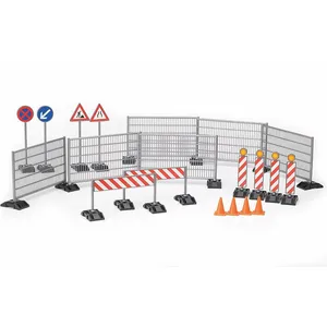 BRUDER 62007 - Baustellen-Set Zubehör mit Zäunen, Schildern & Kegeln f...