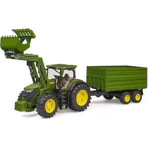 Ko Bruder John Deere 7r 350 Traktor Mit Lader Und Anhänger Puppe