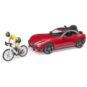 Bruder Roadster mit Rennrad und Radfahrerin 1:16
