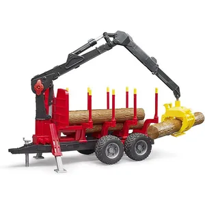 BRUDER 02252 Rückeanhänger mit Ladekran, Modellfahrzeug