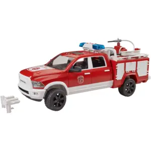 BRUDER 1:16 Feuerwehreinsatzwagen RAM 2500 mit Licht & Sound Modul - G...