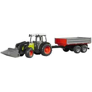 BRUDER 02112 Claas Nectis 267 F Traktor mit Frontlader & Anhänger, Spi...