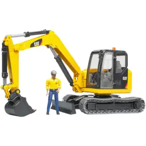 Bausätze Minibagger Kat und Figur Bruder 12,2x4,7x9,1 cm