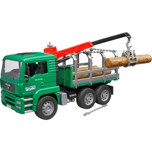 Bruder® Spielzeug-Forstmaschine MAN Holztransporter mit Ladekran 43 cm...