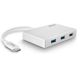 Lindy 43092 (USB-C, 4 Ports), Dockingstation + USB Hub, Grau