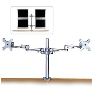 Lindy Dual Clamp on long bracket (Tisch, 20", 6 kg), Monitor Halterung, Silber günstig