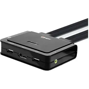 Lindy 2 Port DisplayPort 1.2, KVM Switch, Schwarz