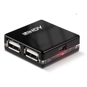 Lindy 42742, USB 2.0, 480 Mbit/s, Schwarz, 40 mm, 40 mm, 12 mm