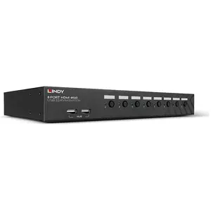 Lindy 8 PORT HDMI 4K60 USB 2.0 AUDIO, KVM Switch, Schwarz