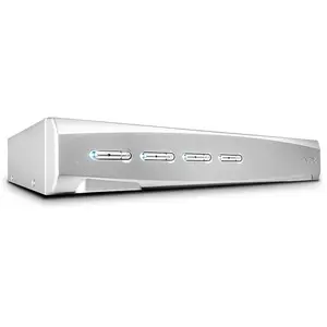 Lindy 4 Port DVI-I Single Link USB 2.0 und Audio KVM Switch Pro, KVM Switch, Silber