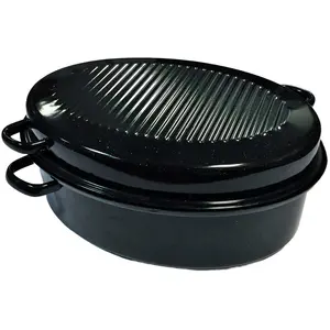 Kochstar K32711042 Kasserolle Schmortopf Emaille 42 cm schwarz