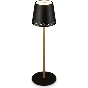 BRILONER LED Akku-Tischleuchte Tischlampe verstellbar IP44 schwarz-hol...