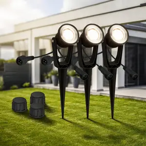 Briloner LED-Erdspießspot 3919035 12V 3er-Erweiterung, schwarz Ø 5 cm günstig